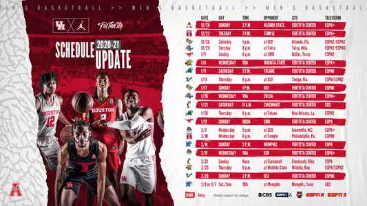 2020-21 Men's Basketball American Athletic Conference Schedule Update, Dec. 17, 2020