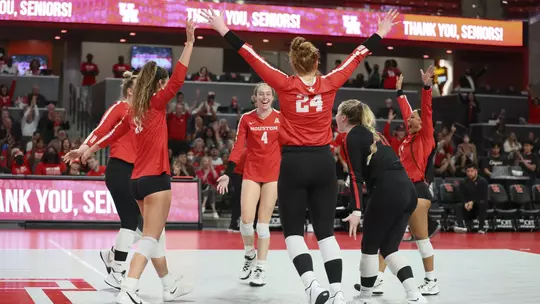 Volleyball team celebration