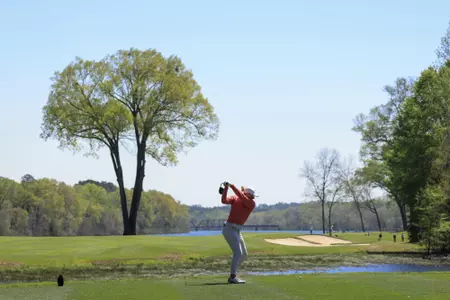 Karen Fredgaard of Denmark plays her stroke from the No. 4 tee during Round 2 of the Augusta National Women's Amateur, Thursday, April 1, 2021.