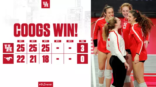 Houston 3, SMU 0 (25-22, 25-21, 25-18)