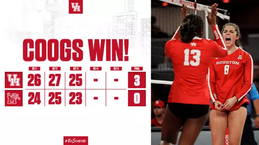 Houston 3, Memphis 0 (26-24, 27-25, 25-23)