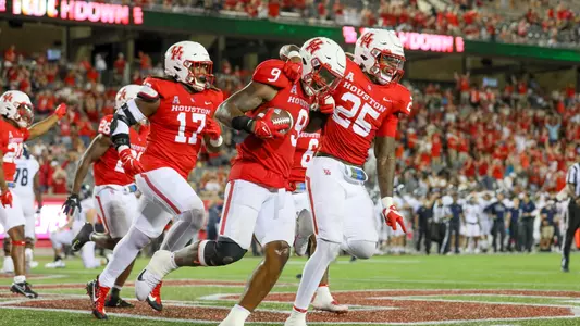 Nelson Ceaser celebrates vs Rice