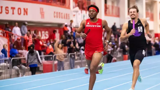 Jeremiah Wilson in the 4x400 relay at the Leonard Hilton Memorial Invitational
