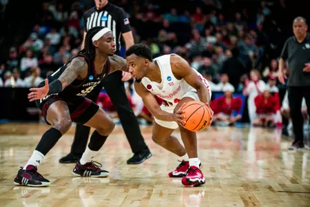 Guard L.J. Cryer (4) during the Houston vs. Texas A&M March Madness Round 2 game at FedEx Forum in Memphis, Tennessee, USA, March 24, 2024. 
Photo by: Matthew A. Smith