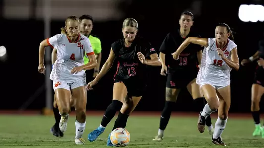 Kyrsten Kizer action shot vs. Sam Houston