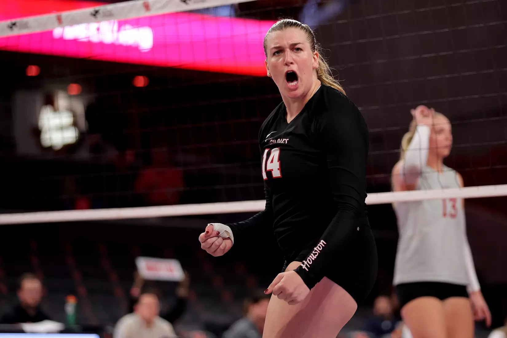 Ella Wendel celebrates after a point.