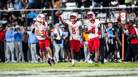 Kentrell Webb celebrates with football at UCF