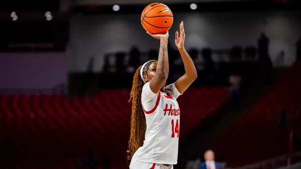 Jade Jones shooting ball during game
