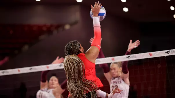 Tara Greenberry attacks a ball in a match against #9 Arizona State.