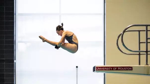 Michelle McLeod in rotation from a dive during the platform competition at the Phill Hansel Invitational