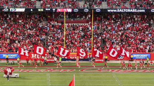 Fans Student Section Cheer HOUSTON Flags