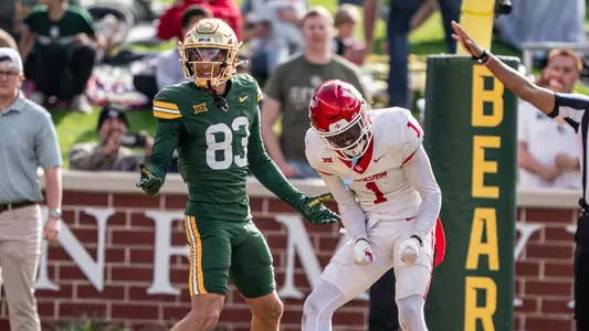 Latrell McCutchin celebrates at Baylor