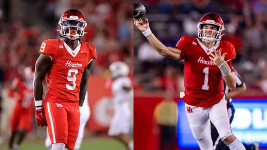 Corey Platt and Conner Weigman photo collage - Platt on left, Weigman on right