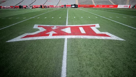 Big 12 Conference logo on TDECU Stadium field