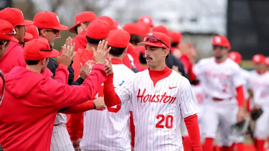 Brandon Bishop postgame high five line