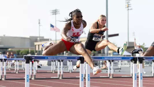 Kaycee McCoy competes in 100-meter hurdles at NCAA Championships