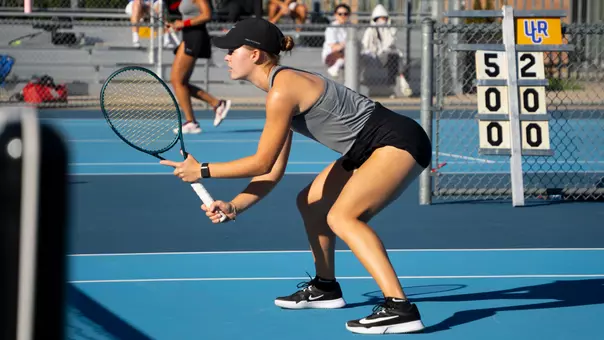 Valeriia Krokhotina in a ready position