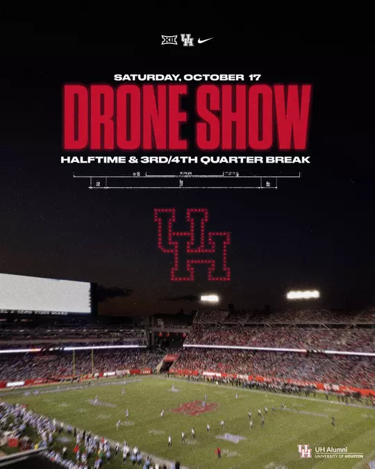 Saturday, October 17 there will be a drone show at halftime and at the 3rd/4th quarter break.