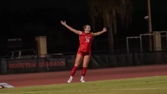 bailey cate celebrates a goal