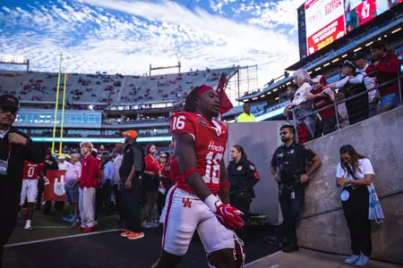 JayShon Ridgle of the Houston Cougars during the Houston Cougars vs Oklahoma State Cowboys game in Houston, Texas on October 17, 2026. (Photo by Kaden Ramirez)