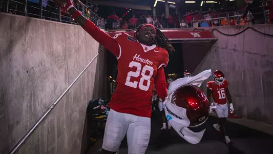 Kenzy West of the Houston Cougars during the Houston Cougars vs Oklahoma State Cowboys game in Houston, Texas on October 17, 2026. (Photo by Kaden Ramirez)