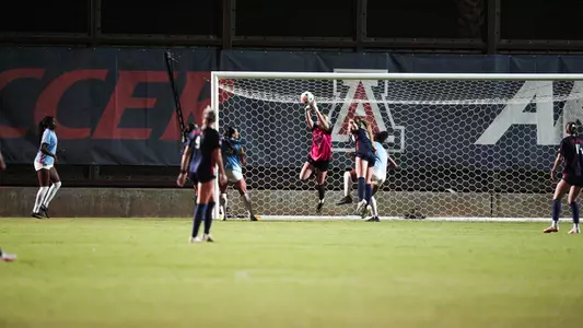 goalkeeper sierra mccluer catches soccer ball
