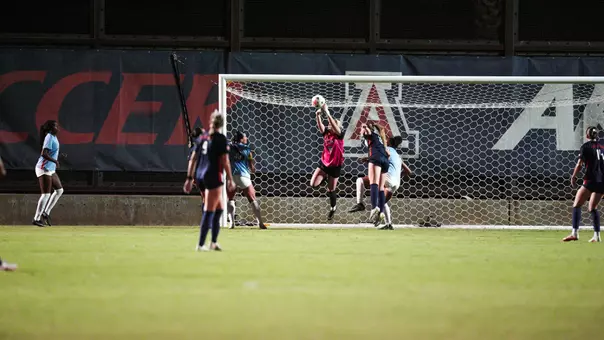 goalkeeper sierra mccluer catches soccer ball