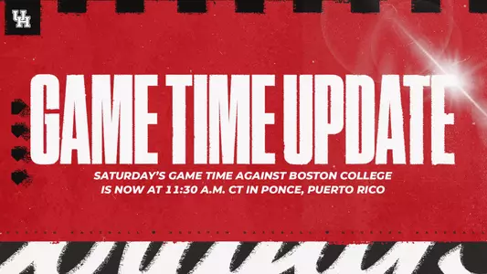 Baseball's Saturday game against Boston College will start at 11:30 a.m. CT in Ponce, Puerto Rico.