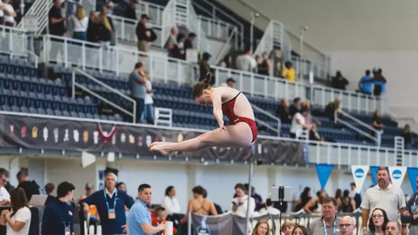 Junior Michelle McLeod competing at the NCAA Championships in Atlanta