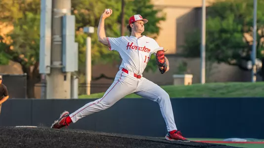 Connor Udland pitches vs Baylor