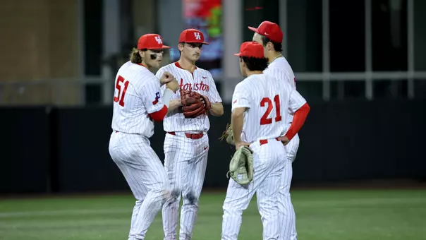 Group standing during pitching change