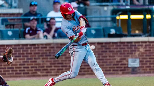 Tyler Cox hitting at Texas A&M