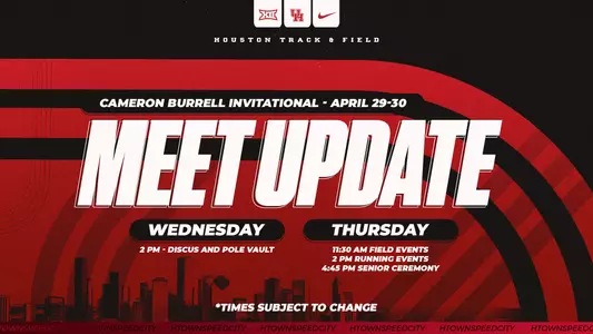 Track & Field Schedule Change Cameron Burrell Invitational