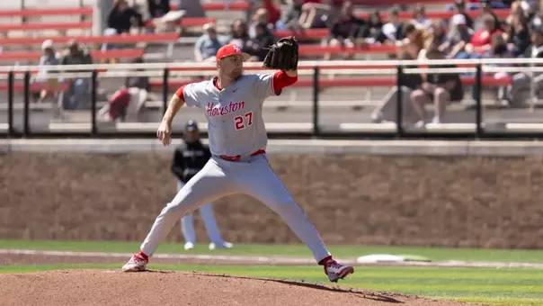 Paul Schmitz pitches at Texas Tech