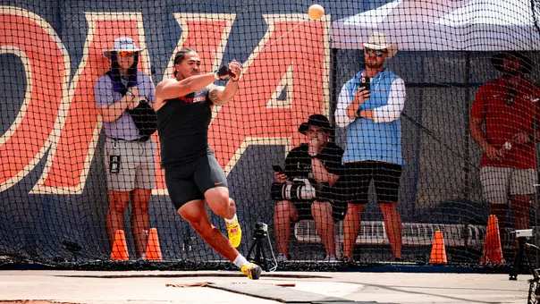 Ty Lott swinging hammer throw around