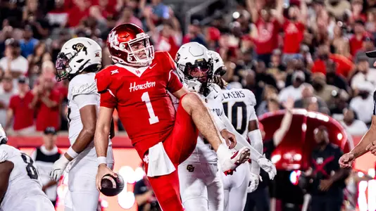 Conner Weigman celebrates vs. Colorado