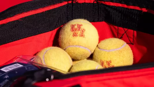 Tennis Ball sitting in a ball basketball