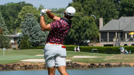 Hudson Weibel tees off at NCAA Bermuda Run Regional