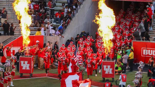 Team entrance onto field at TDECU Stadium
