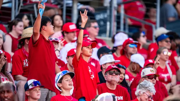 Kids Fans cheering in TDECU Stadium