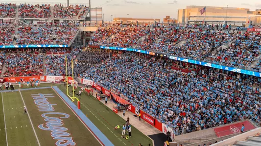 Student Section fans inside TDECU Stadium east end zone