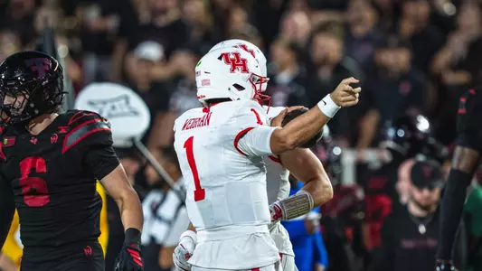 Conner Weigman celebrates at Texas Tech