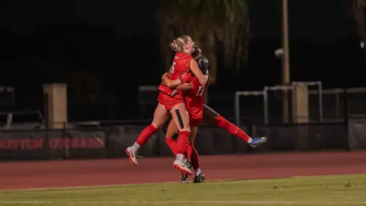 Cougars celebrate after goal