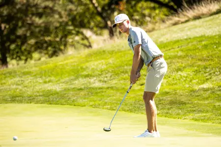 Lawrence, KS - September 1, 2024 - Will King during practice at Lawrence Country Club in Lawrence, KS. Photo by Jason Glassberg/Kansas Athletics