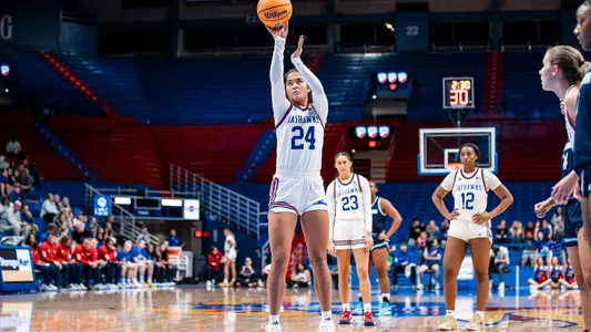 Lawrence, Kansas - November 1, 2024 - Forward Regan Williams #24 of the Kansas Jayhawks during game between Kansas and Washburn at Allen Fieldhouse in Lawrence, KS. Photo by Emma Crouch/Kansas Athletics