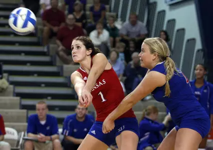 KU Volleyball Tops Xavier to Tally First Win of 2009 Image