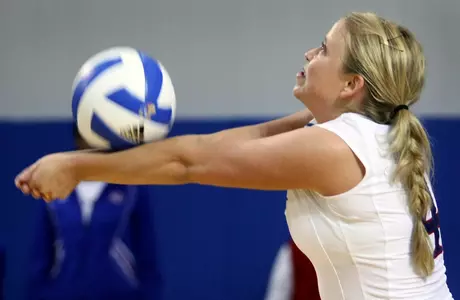 Three Players Hit Double-Digit Kills to Lead KU Volleyball to Sweep of Murray State Image