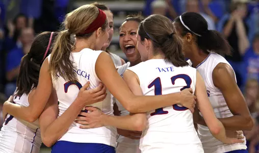 Jayhawk Volleyball Conquers Oklahoma in Five Sets Image