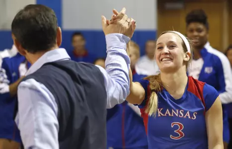 Riley Sets Record, Jayhawks Sweep on Senior Day Image