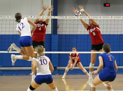 Fifth-Ranked Nebraska Downs Kansas Volleyball in Three Image